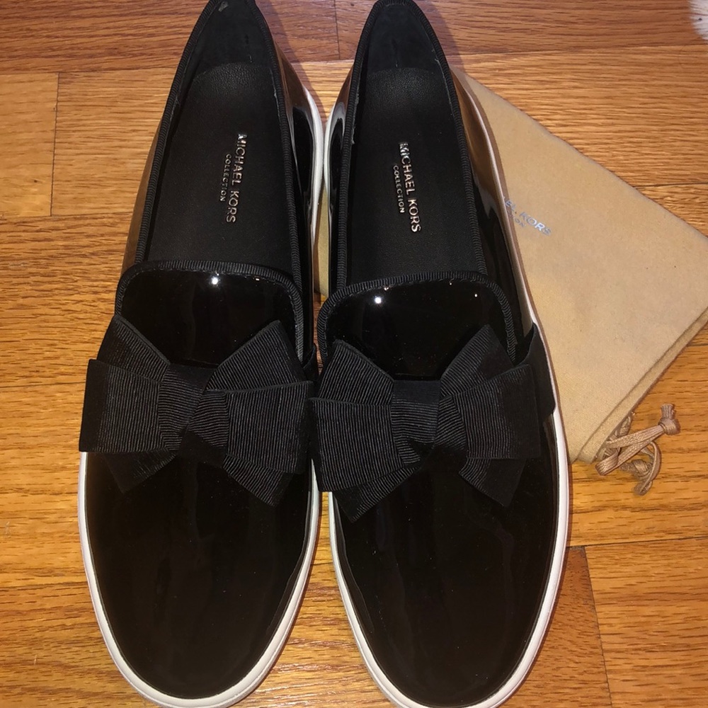 Michael Kors Patent Leather Bow Sneakers